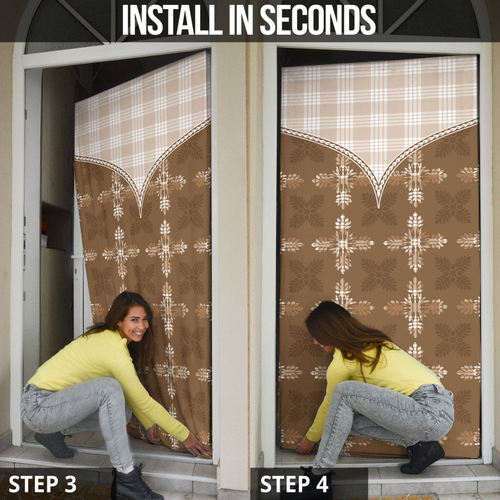 Beige Hawaii Paniolo Quilt Motif Door Cover