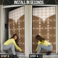 Beige Hawaii Paniolo Quilt Motif Door Cover