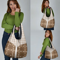 Beige Hawaii Paniolo Quilt Motif Grocery Bag