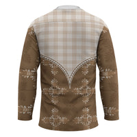 Beige Hawaii Paniolo Quilt Motif Hockey Jersey