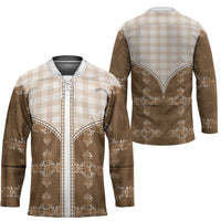 Beige Hawaii Paniolo Quilt Motif Hockey Jersey