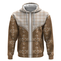 Beige Hawaii Paniolo Quilt Motif Hoodie
