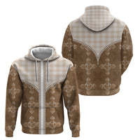 Beige Hawaii Paniolo Quilt Motif Hoodie