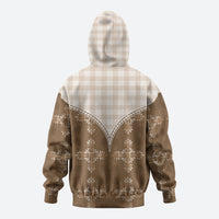 Beige Hawaii Paniolo Quilt Motif Hoodie