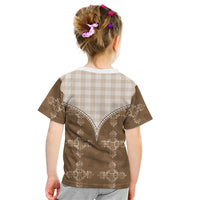 Beige Hawaii Paniolo Quilt Motif Kid T Shirt