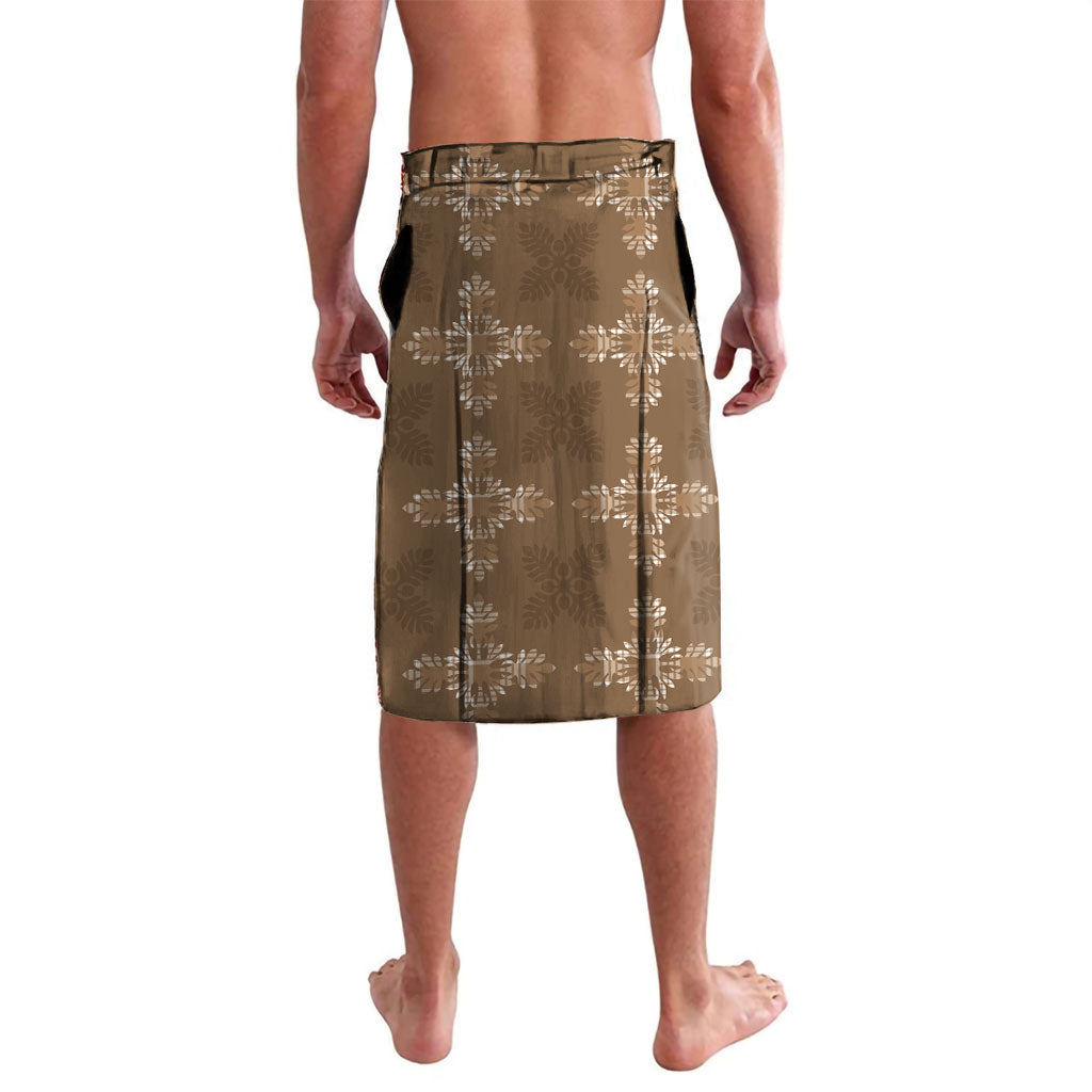 Beige Hawaii Paniolo Quilt Motif Lavalava