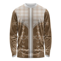 Beige Hawaii Paniolo Quilt Motif Long Sleeve Shirt