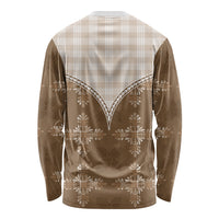 Beige Hawaii Paniolo Quilt Motif Long Sleeve Shirt