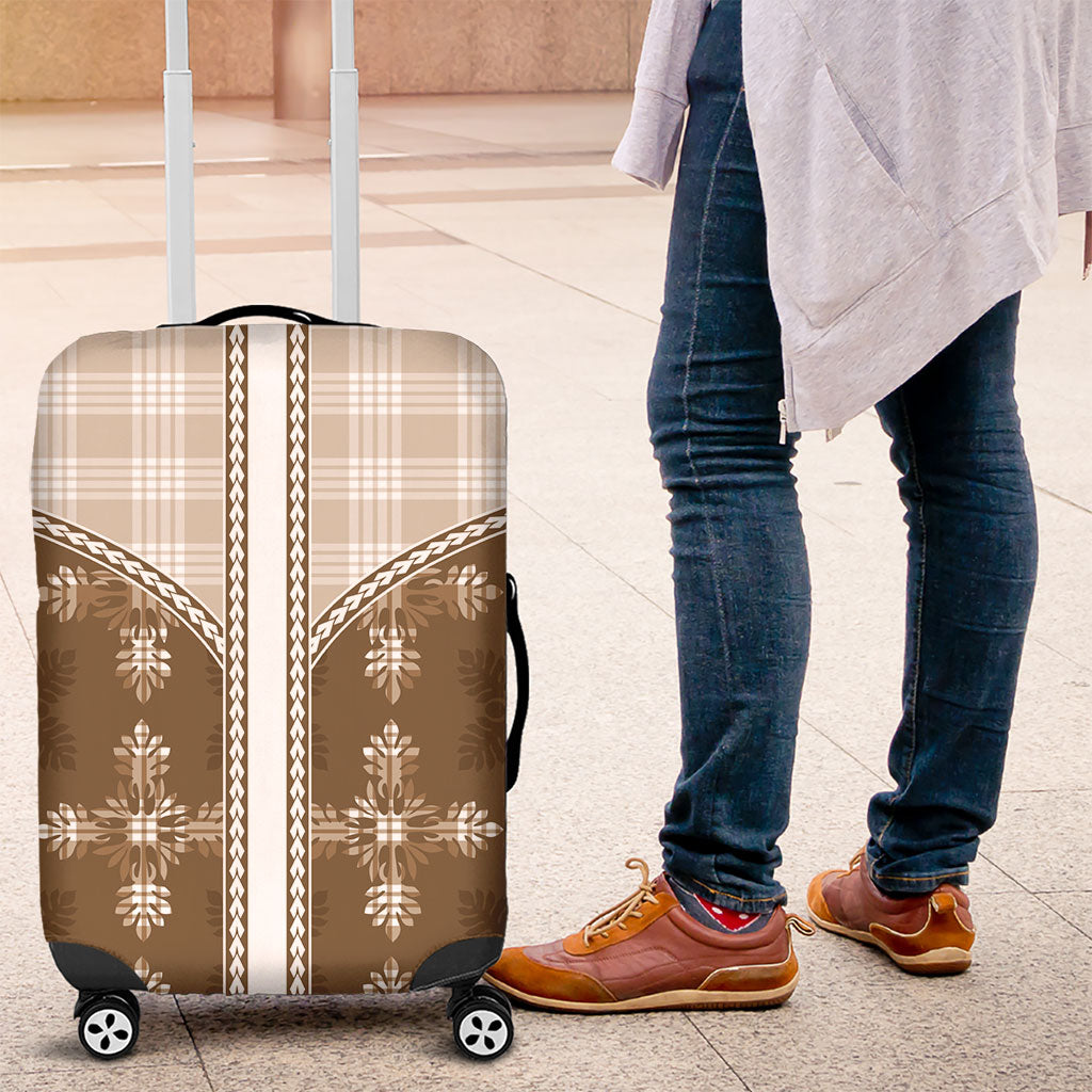 Beige Hawaii Paniolo Quilt Motif Luggage Cover