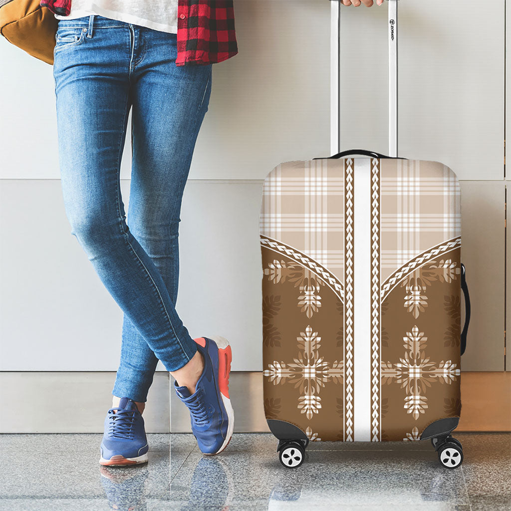 Beige Hawaii Paniolo Quilt Motif Luggage Cover