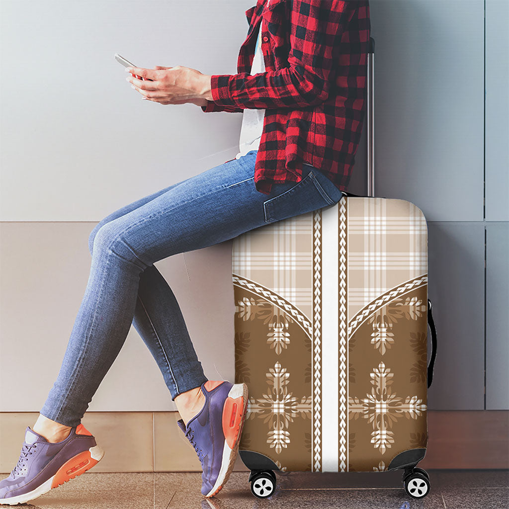 Beige Hawaii Paniolo Quilt Motif Luggage Cover