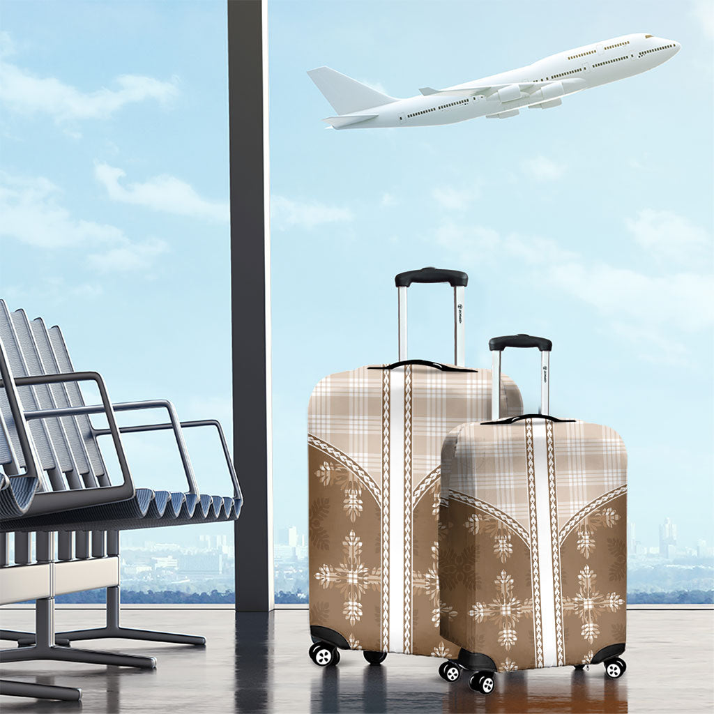 Beige Hawaii Paniolo Quilt Motif Luggage Cover