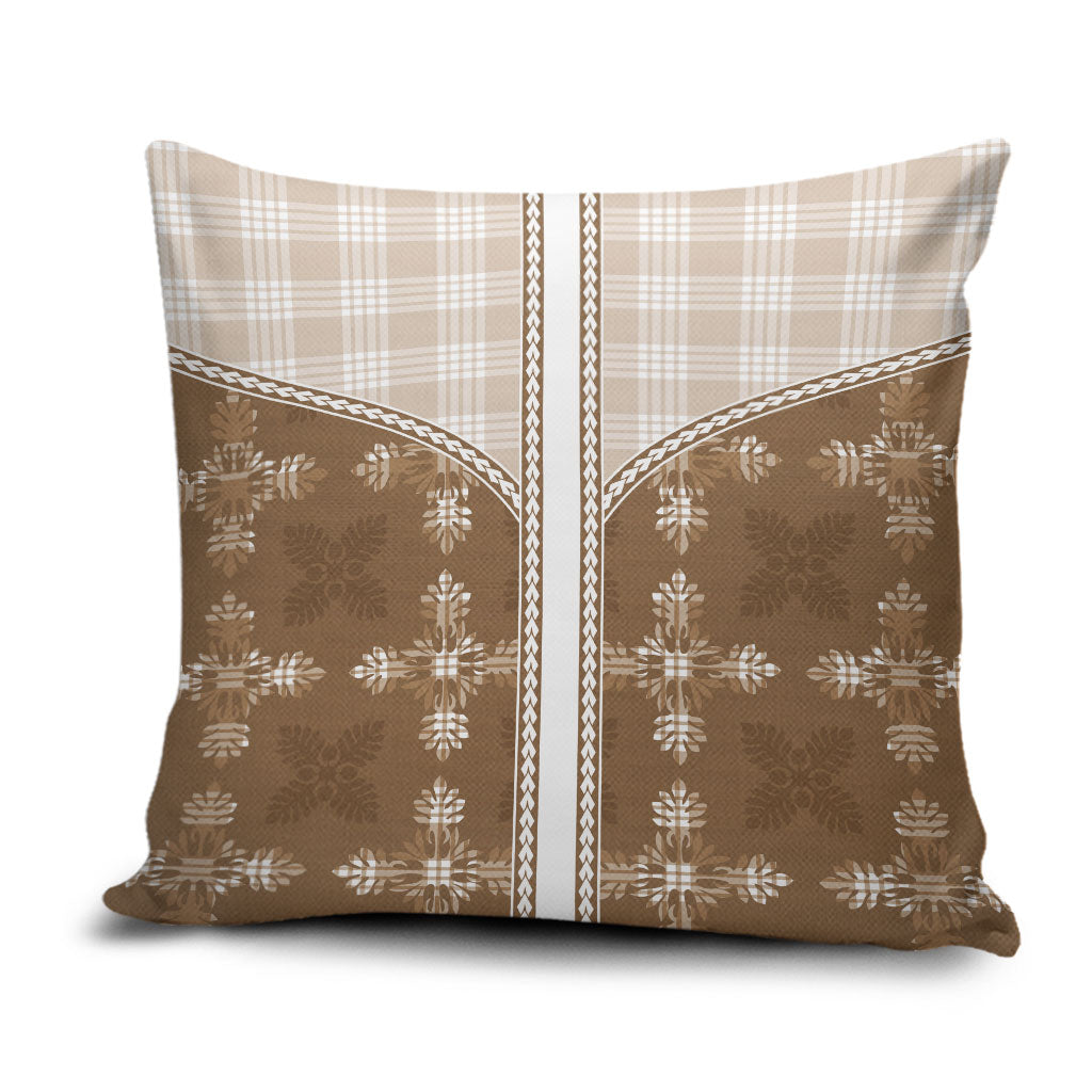 Beige Hawaii Paniolo Quilt Motif Pillow Cover