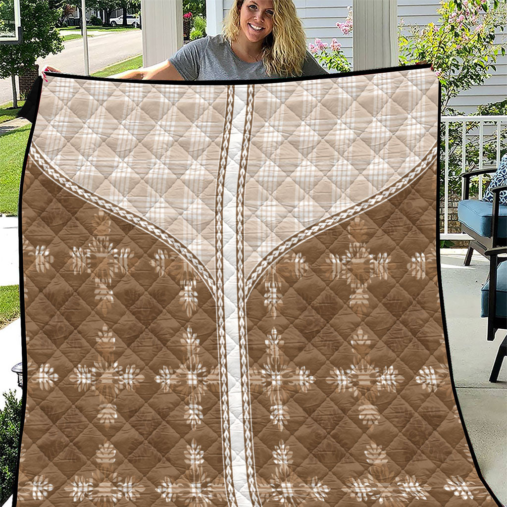 Beige Hawaii Paniolo Quilt Motif Quilt