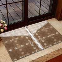 Beige Hawaii Paniolo Quilt Motif Rubber Doormat