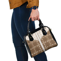 Beige Hawaii Paniolo Quilt Motif Shoulder Handbag