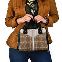 Beige Hawaii Paniolo Quilt Motif Shoulder Handbag