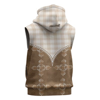 Beige Hawaii Paniolo Quilt Motif Sleeveless Hoodie