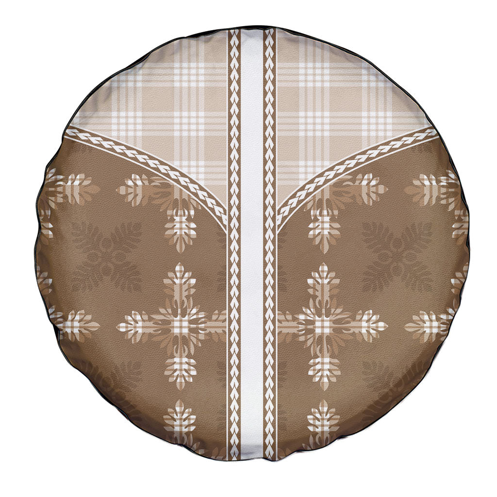 Beige Hawaii Paniolo Quilt Motif Spare Tire Cover
