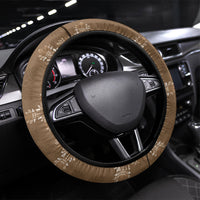 Beige Hawaii Paniolo Quilt Motif Steering Wheel Cover