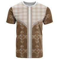 Beige Hawaii Paniolo Quilt Motif T Shirt
