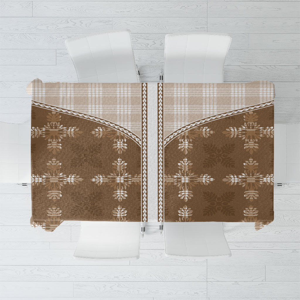 Beige Hawaii Paniolo Quilt Motif Tablecloth