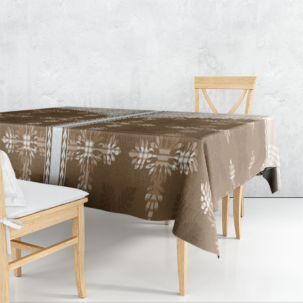 Beige Hawaii Paniolo Quilt Motif Tablecloth