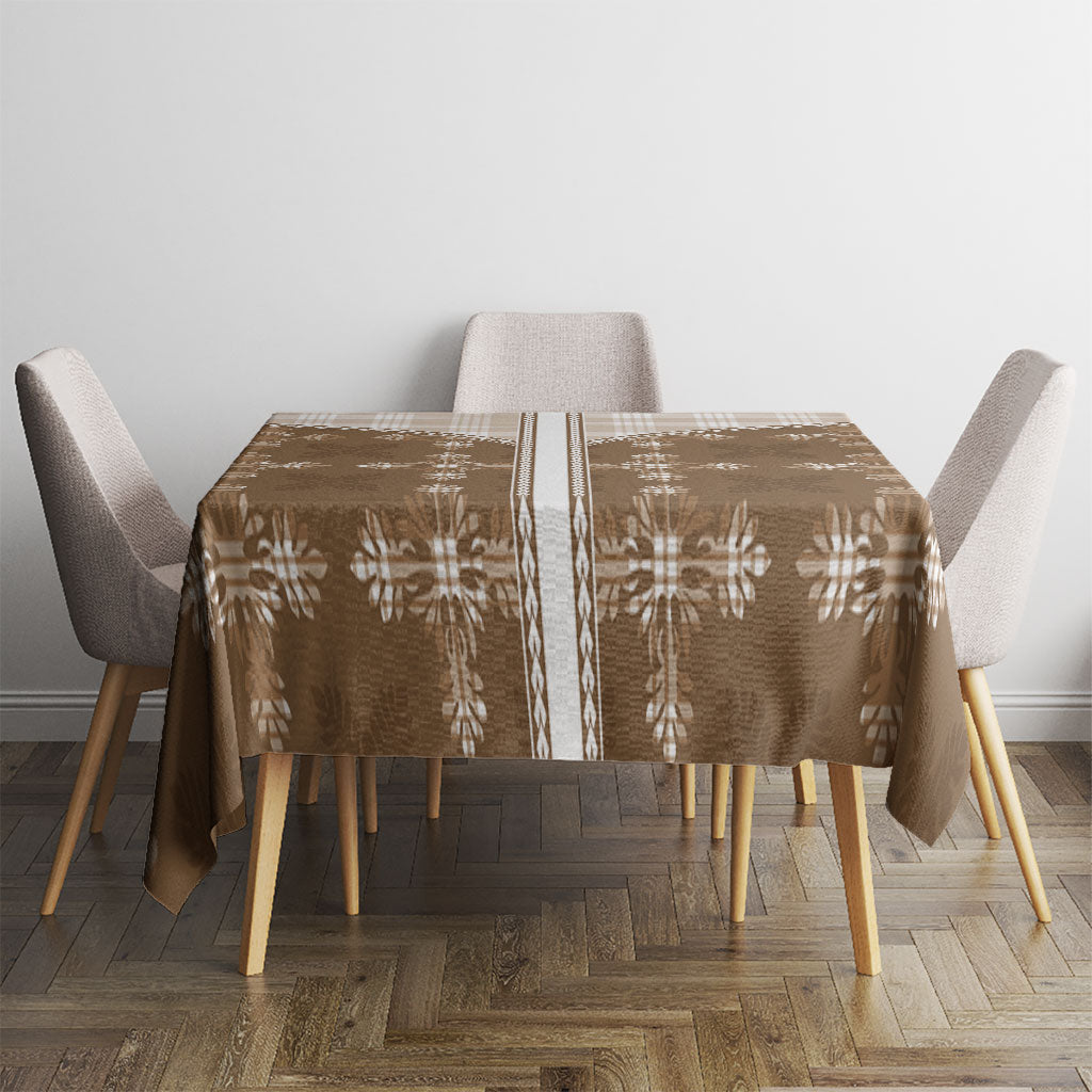 Beige Hawaii Paniolo Quilt Motif Tablecloth