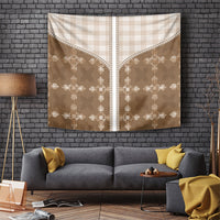 Beige Hawaii Paniolo Quilt Motif Tapestry