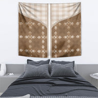 Beige Hawaii Paniolo Quilt Motif Tapestry