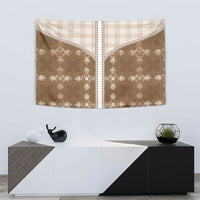 Beige Hawaii Paniolo Quilt Motif Tapestry