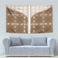 Beige Hawaii Paniolo Quilt Motif Tapestry