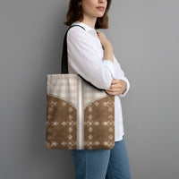 Beige Hawaii Paniolo Quilt Motif Tote Bag