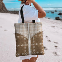 Beige Hawaii Paniolo Quilt Motif Tote Bag