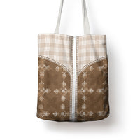 Beige Hawaii Paniolo Quilt Motif Tote Bag