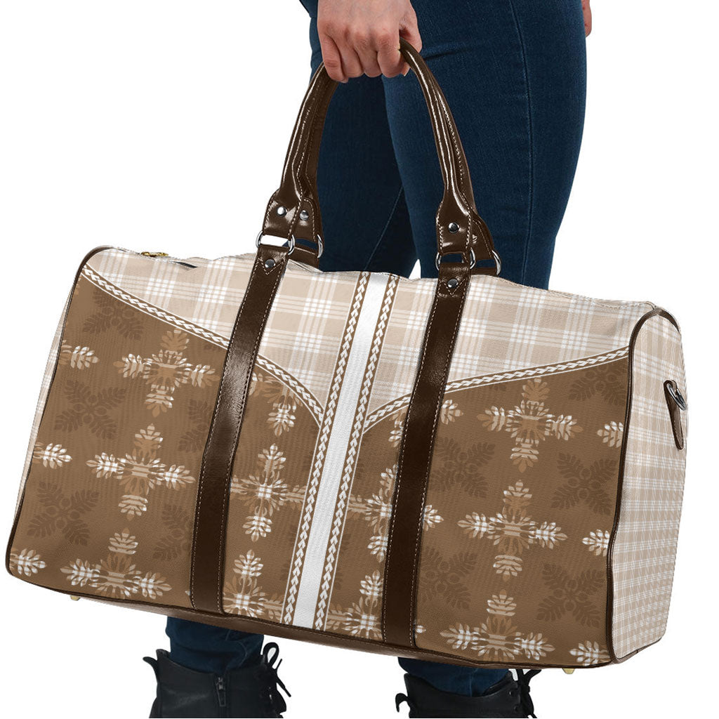 Beige Hawaii Paniolo Quilt Motif Travel Bag
