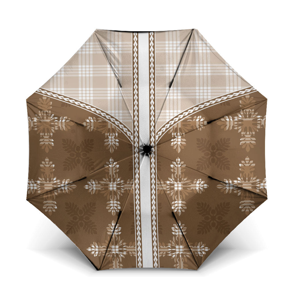 Beige Hawaii Paniolo Quilt Motif Umbrella