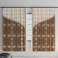 Beige Hawaii Paniolo Quilt Motif Window Curtain