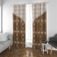 Beige Hawaii Paniolo Quilt Motif Window Curtain