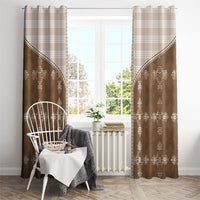 Beige Hawaii Paniolo Quilt Motif Window Curtain