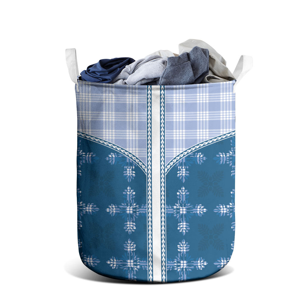 Blue Hawaii Paniolo Quilt Motif Laundry Basket