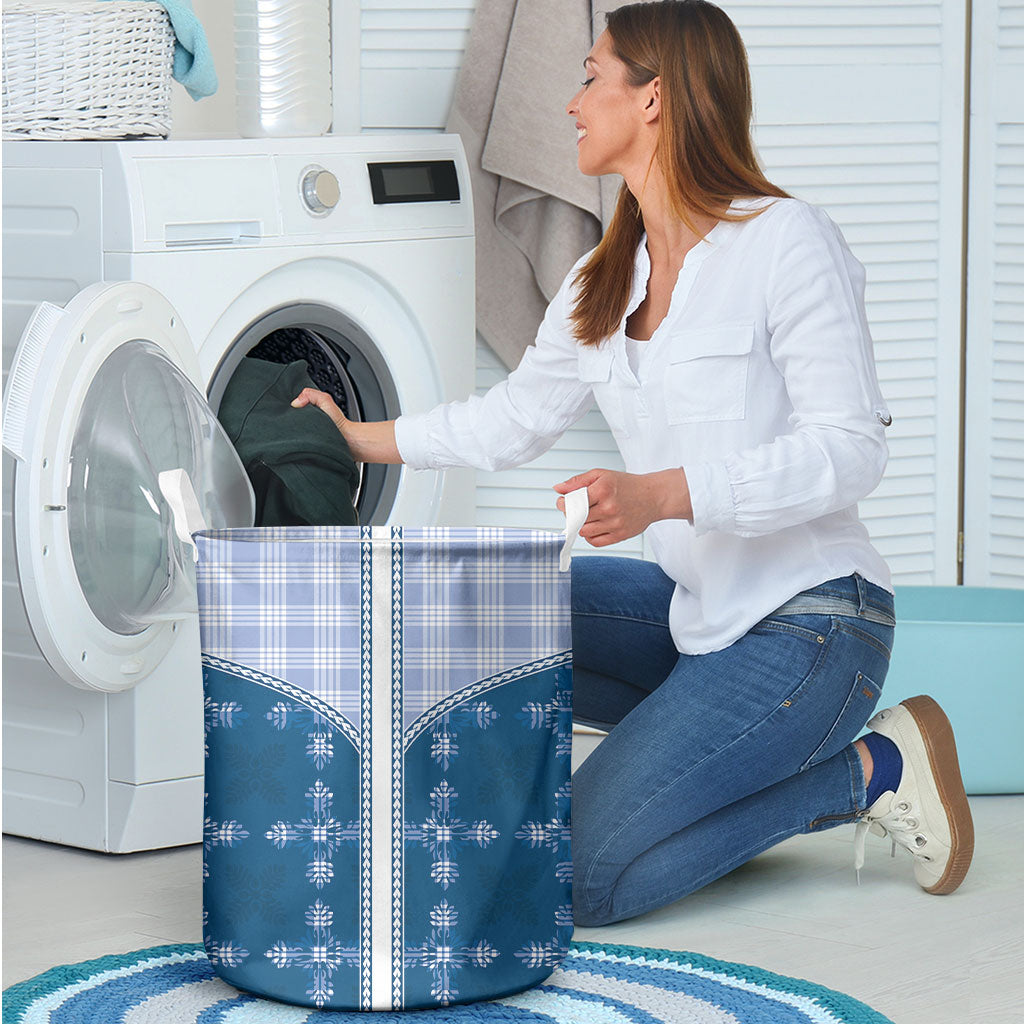 Blue Hawaii Paniolo Quilt Motif Laundry Basket