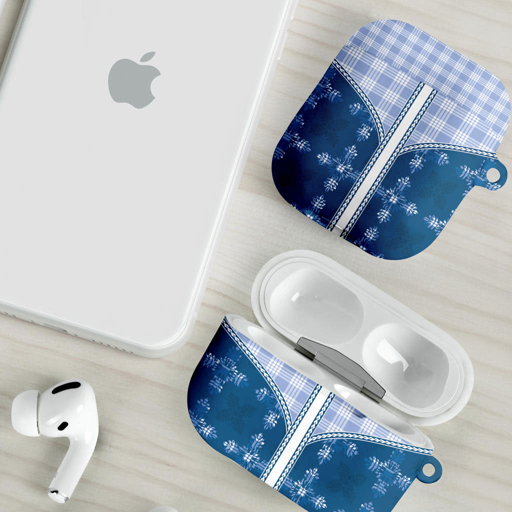 Blue Hawaii Paniolo Quilt Motif AirPods Case