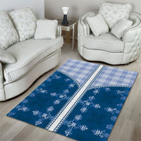 Blue Hawaii Paniolo Quilt Motif Area Rug