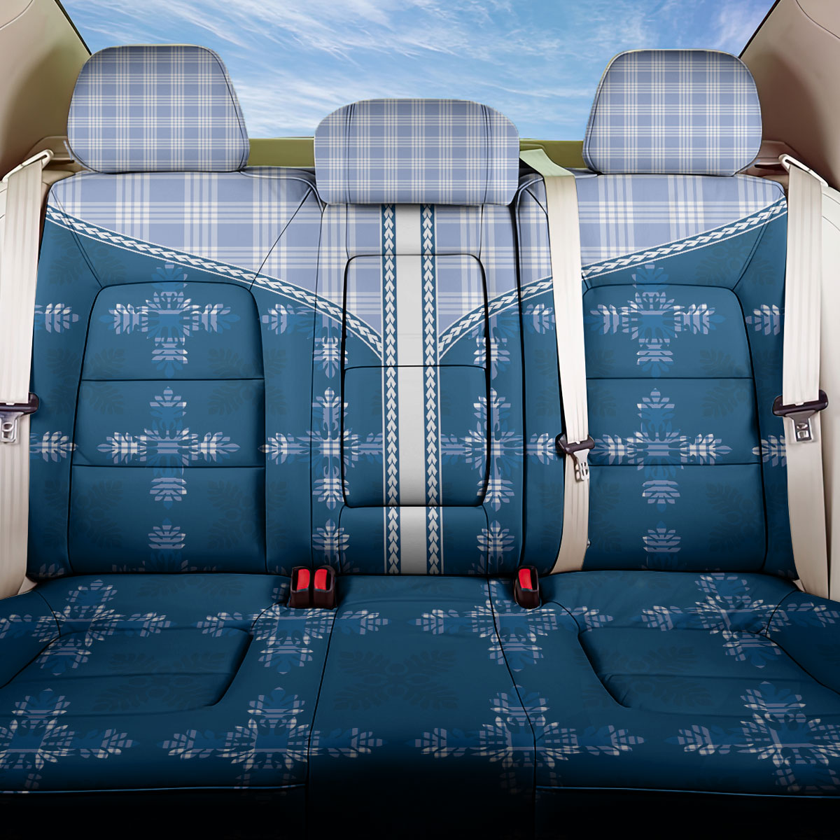 Blue Hawaii Paniolo Quilt Motif Back Car Seat Cover