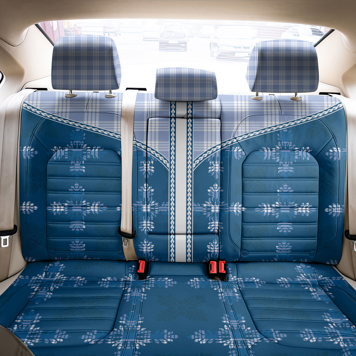 Blue Hawaii Paniolo Quilt Motif Back Car Seat Cover