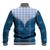 Blue Hawaii Paniolo Quilt Motif Baseball Jacket