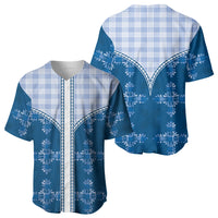 Blue Hawaii Paniolo Quilt Motif Baseball Jersey