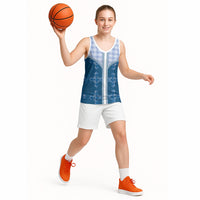 Blue Hawaii Paniolo Quilt Motif Basketball Jersey