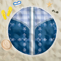 Blue Hawaii Paniolo Quilt Motif Beach Blanket